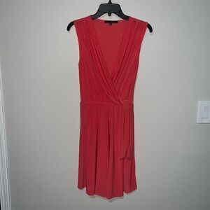 Coral Pink Deep V neck Dress Nik and Nash Medium